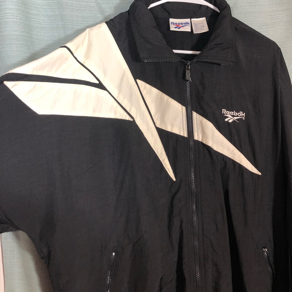 Vintage Reebok ventilated hood windbreaker jacket
